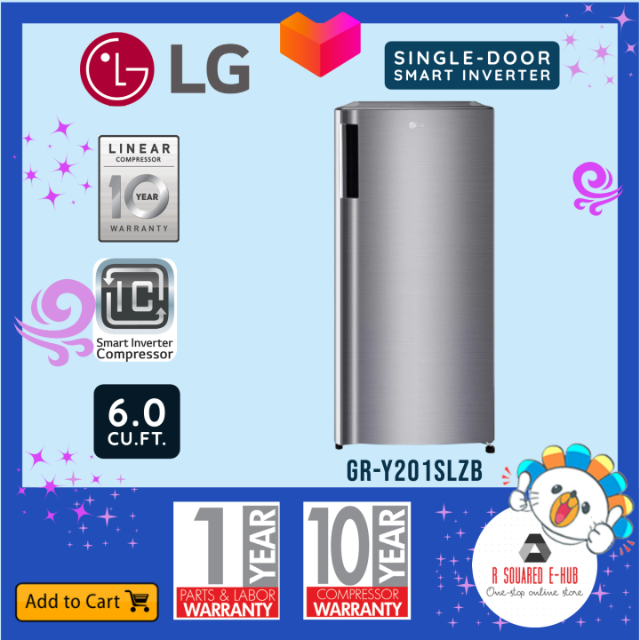 Lg Single Door Smart Inverter Refrigerator Cu Ft Gr Y Slzb