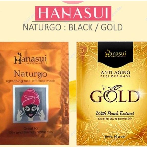 Hanasui Naturgo Masker Black Mask Lumpur Hitam Masker Gold Hanasui