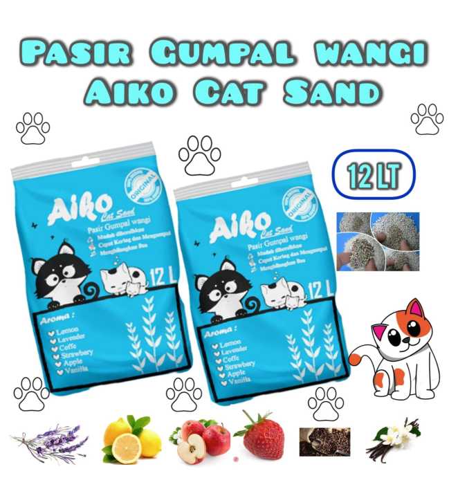 PROMO 12 LITER PASIR GUMPAL WANGI KUCING Aiko Bentonite CAT SAND Anti