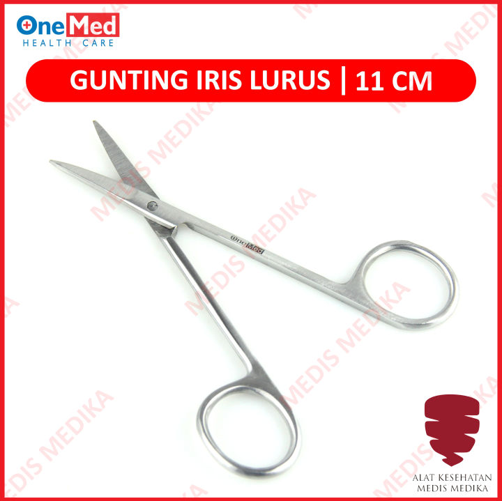 Gunting Iris Lurus 11cm Onemed Stainless Steel Operasi Bedah Jaringan