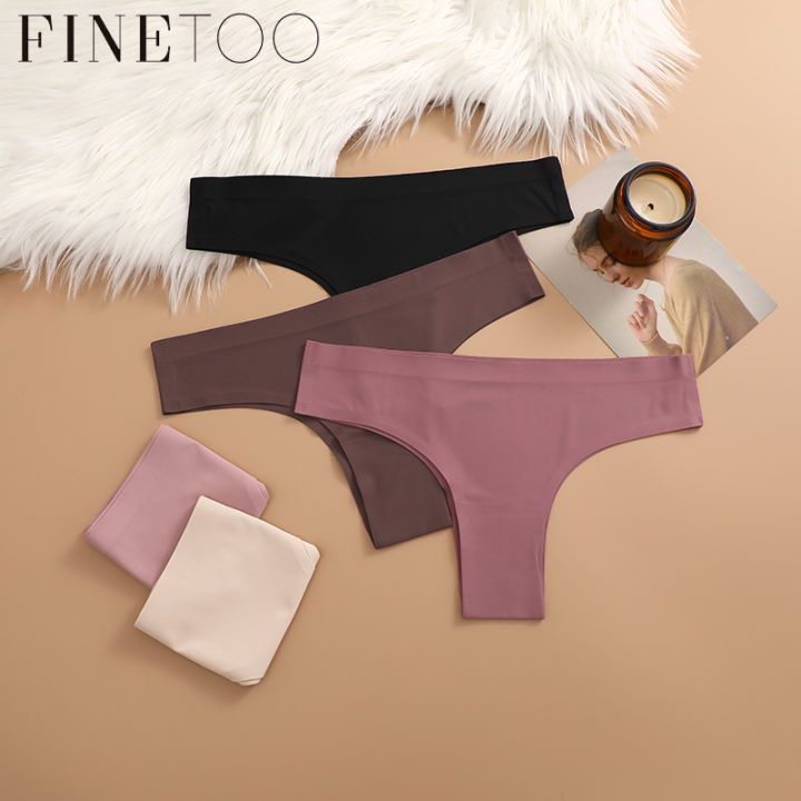 FINETOO Maillard Color T Backs Bikini Seamless Panty For Women Sexy