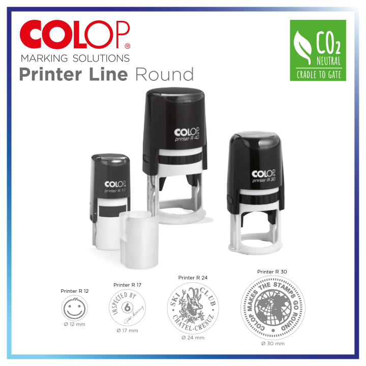 COLOP ROUND SELF INKING STAMP ROUND CHOP COP BULAT ROUND RUBBER