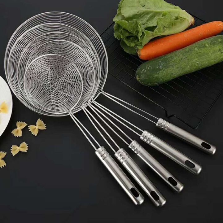 Kitchen Utensil Stainless Steel Mesh Strainer Ladle Spider Skimmer Fry