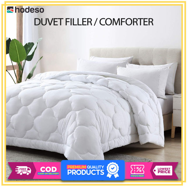 Plain White Comforter Duvet Filler Insert Alternative Bed