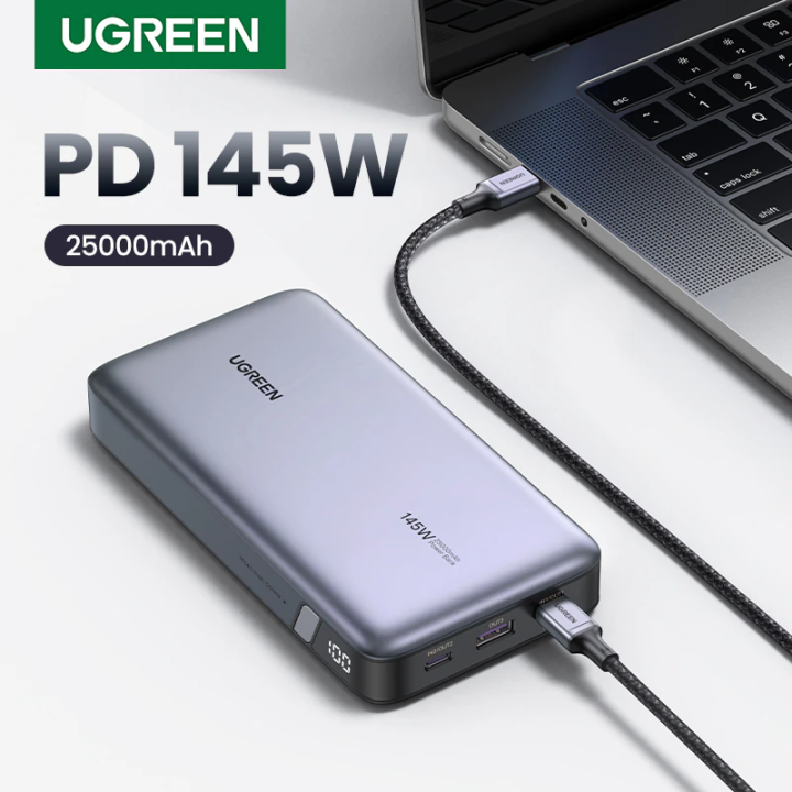 UGREEN 145W Power Bank 25000mAh Portable Charger USB C 3 Port Battery