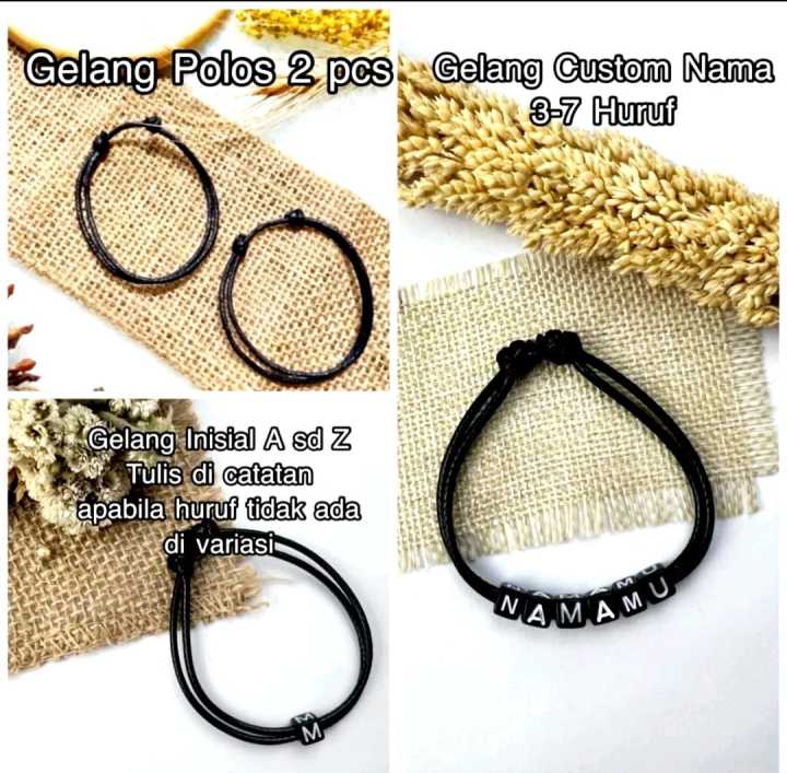 Gelang Inisial Huruf A Sampai Z Tali Korea Dan Gelang Polos Lazada