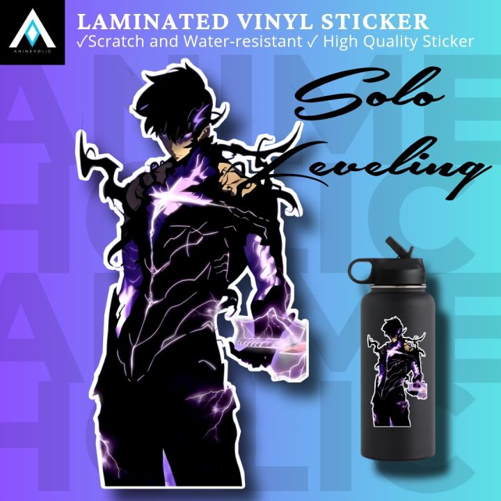 Sung Jin Woo Solo Leveling Shadow Monarch Laminated Vinyl Stickers Part