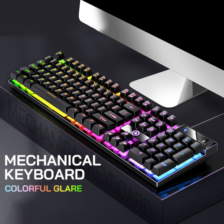 K500 Gaming Wired Keyboard Mixed Colorful Backlight Luminous Mechanical