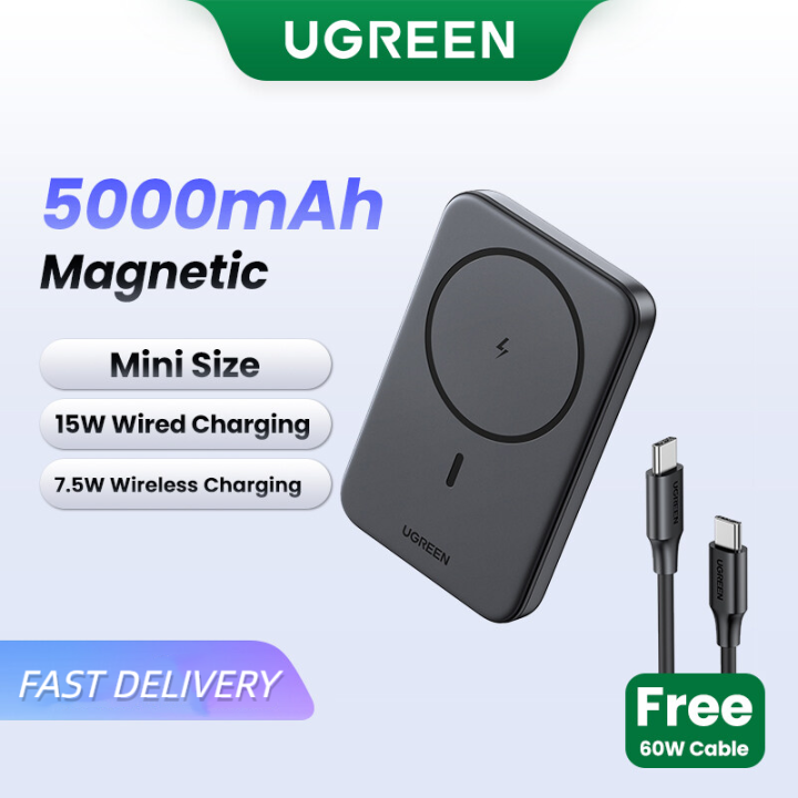 UGREEN 5000mAh Magsafe Mini PowerBank Wireless Powerbank Lazada