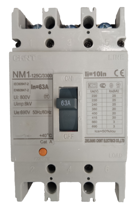 A Pole Industrial Circuit Breaker Phase Af Kaic Vac