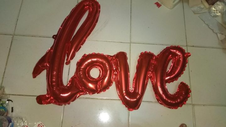 Balon Foil Bertuliskan LOVE Sambung Warna Merah Lazada Indonesia