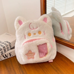 FQ1 Cute Animal Shaped Plush Backpack for Women Fashion Large Capacity Multi Pocket Daily Outdoor Bag QF1