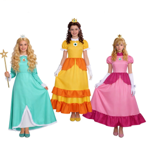 qq The Super Mario Bros Movie 110cm-2XL Daisy Princess Peach Rosalina dress cosplay cloth