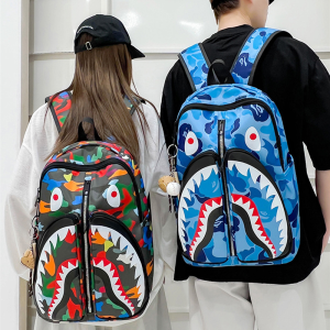 clu 2026 Shark Mouth Large Capacity Backpack Stylish Lightweight Student Schoolbag ulc