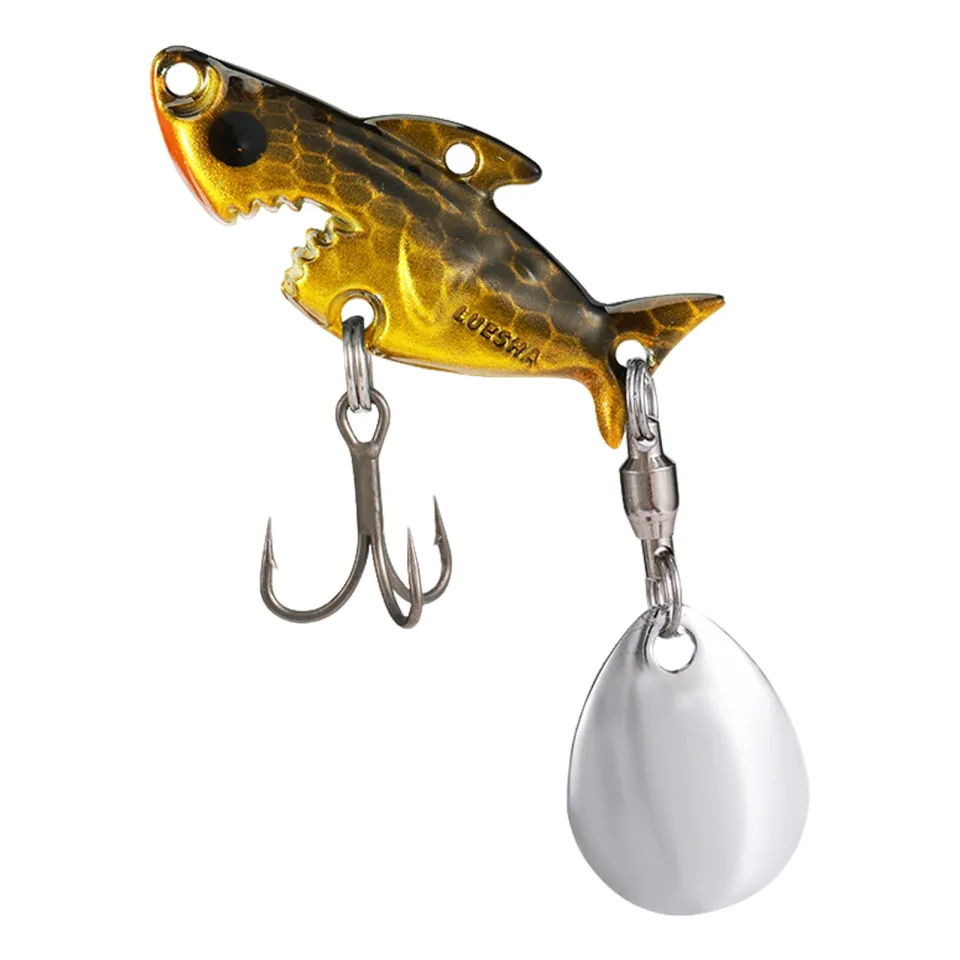 3.8CM/10G Metal Shark Fishing Lure with Spinner Sequin Treble Hooks Long  Casting Artificial Hard Bait Freshwater Saltwater Trout Bass Fishing  Accessories | Lazada.co.th