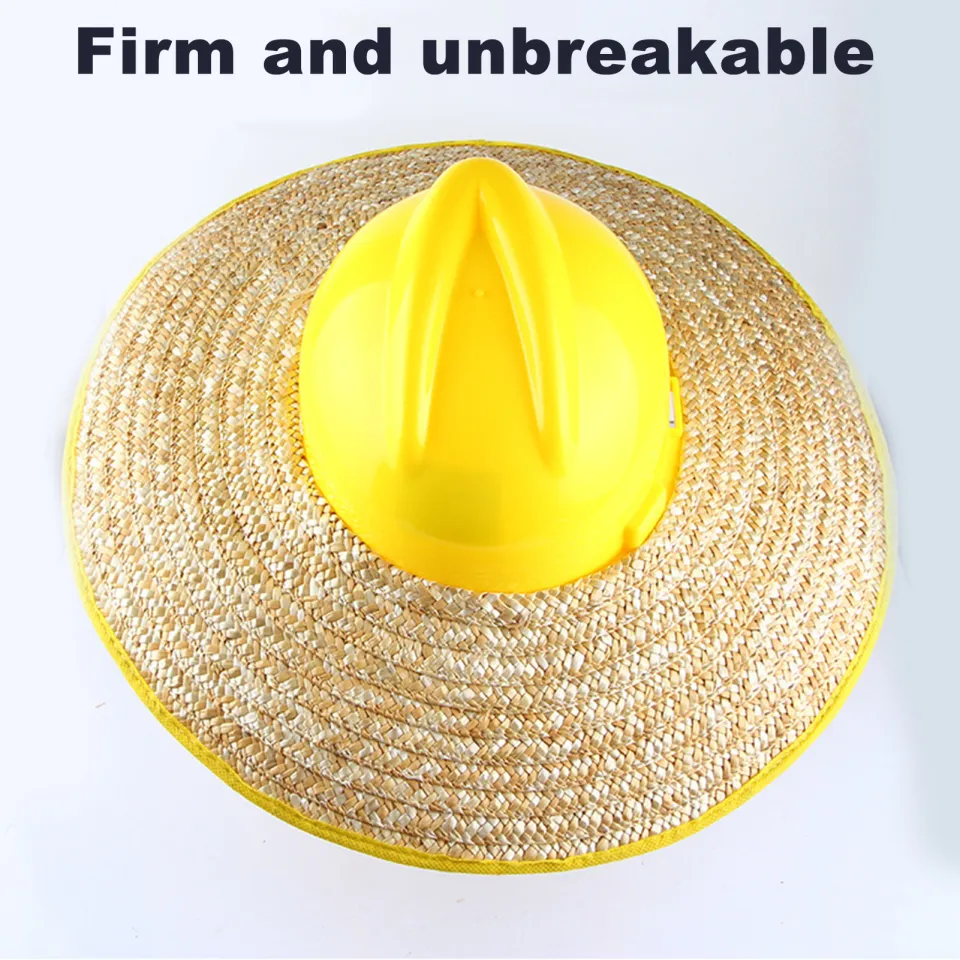 Hard Hat Sun Shade Universal Full Brim Safety Hat Sunshade Straw Hard Hat  Sun Visor Curtain for Construction Workers Outdoor Beach