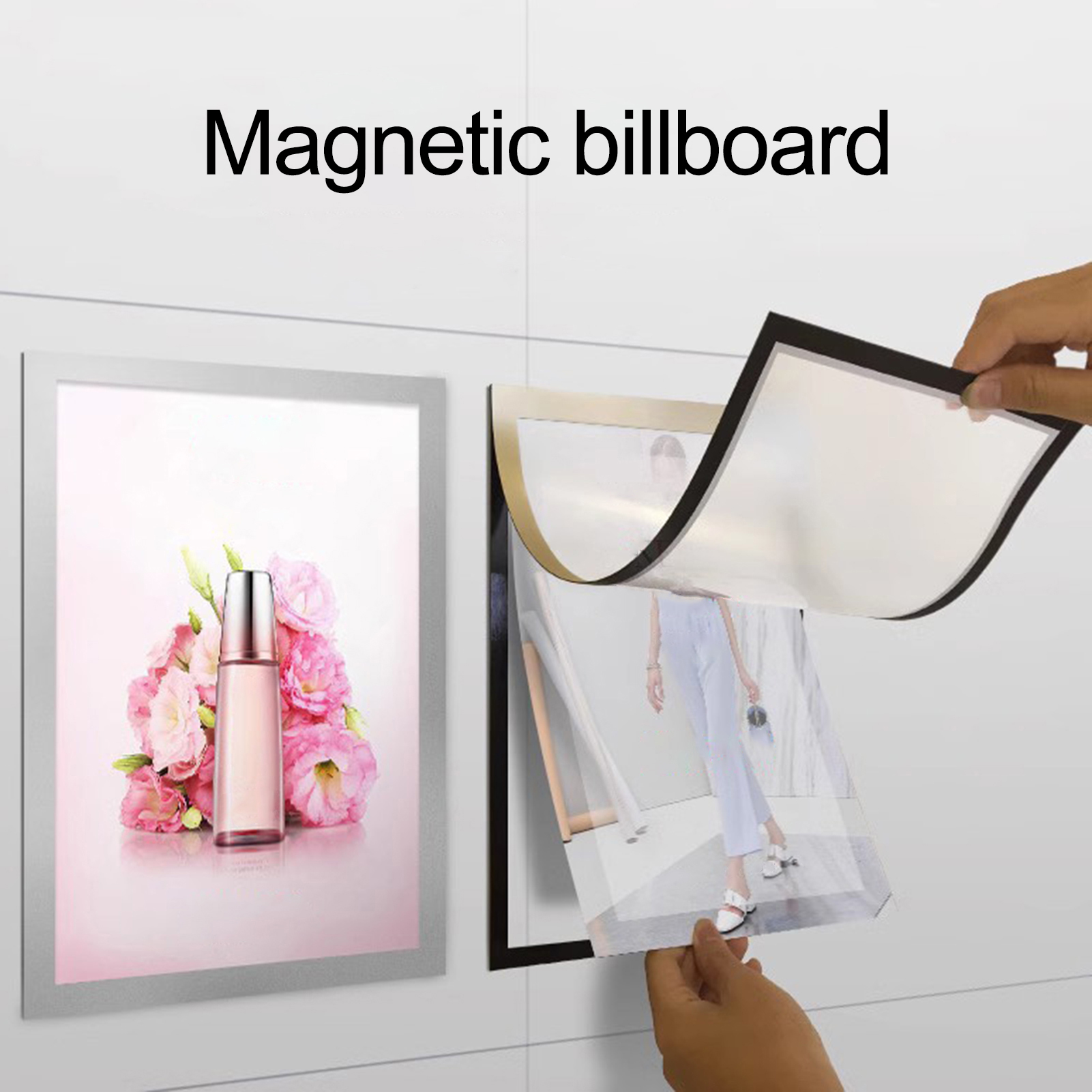 Magnetic Picture Frame Wall Mount Self-Adhesive Photo Frame A3/ A4 Size ...