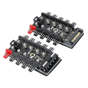 [Vktech] 1ถึง10 4Pin PWM พัดลมระบายความร้อน HUB SATA Power/4D ขนาดใหญ่พอร์ตควบคุมความเร็ว