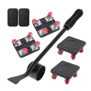 Chinatera 5pcs Furniture Transport Roller Lifter Tool Heavy Stuffs Moving Wheel Bar Mover Device Handling Tool