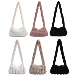 Nữ Fluffy màu trơn thời trang túi đeo vai mini điện thoại di động Túi nách