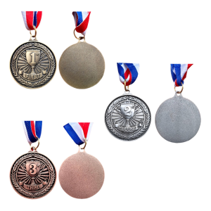 Decorative Award Medals Set 10Pcs Gold Silver Bronze Metal Medals for Sports and Achievement Recognition