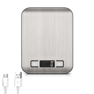 Digital Kitchen Scale USB Charging Stainless Steel Food Weighing Tool Precise Measurement for Cooking and Baking