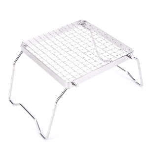 Vỉ BBQ dạng gấp Rack bằng thép không gỉ di động Burner đứng chịu nhiệt Khay nướng bánh khung phụ kiện nướng thịt