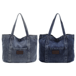Women Denim Shoulder Bag Casual Large Capacity Crossbody Bag for Daily Use