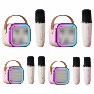 Ueblock✈ Bluetooth-Compatible 5.3 Portable Karaoke Machine with Wireless Mic RGB Multi-Colors Speaker Adjustable LED Lights Gifts for Kids Adults
