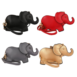 Womens Compact Shoulder Bag Elegant Elephant Pattern Leather Crossbody Purse for Casual Use