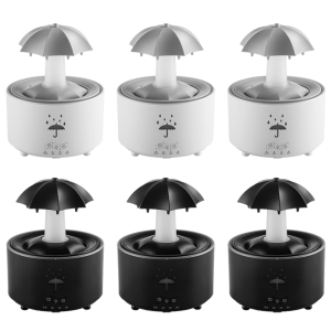 เครื่องทำความชื้นในน้ำมันหอมระเหยในบ้านมีสไตล์พร้อมร่มหมุนได้และรีโมทเพื่อความชื้นอากาศที่ดีขึ้น