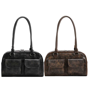 Trendy Women Tote Bag Lightweight PU Material Double Pocket Design for Daily Use and Outings