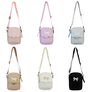 Women Bow Daily Messenger Bag Adjustable Strap Large Capacity Crossbody Bag for Travel and Daily Commute