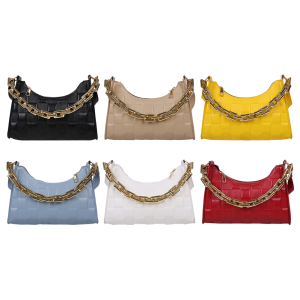 MOJOYCE Stylish Womens PU Checker Pattern Crossbody Bag with Chain for Shopping and Travel