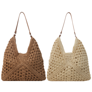 กระเป๋าเงินสำหรับผู้หญิงไหล่สไตล์โบฮีเมียนกระเป๋าสะพายไหล่ผู้ชายกระเป๋าสานใช้ในฤดูร้อนกลวงกระเป๋าสะพายไหล่สำหรับชายทะเลกระเป๋าวันหยุดขนาดใหญ่สำหรับวันหยุด