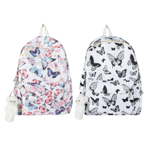 【New Arrival】 Colorful Butterfly Print Laptop Backpack Durable and Lightweight for School and Travel Needs