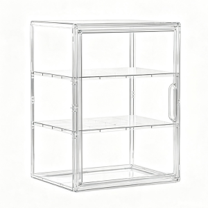 Clear Acrylic Bread Box with Adjustable Shelves Pastry Display Case for Countertop Organization Food Storage Solution Durable Kitchen Display Case with See Through Design