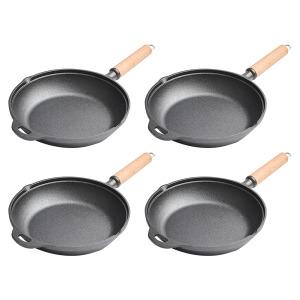 LovSpor❤ Cast Iron Frying Pan Pre-Seasoned Chefs Pan with Handle Fry Pan for Frying Baking Grilling Indoor Outdoor Cooking
