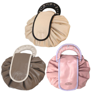 Womens Waterproof Cosmetic Bag with Drawstring Closure Lightweight Makeup and Toiletry Organizer for Travel