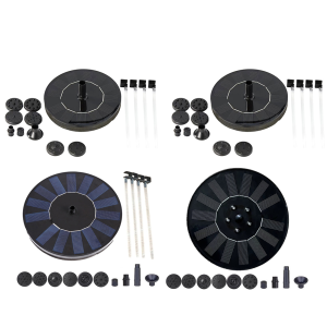 Solar Garden Fountain Pump 1.2W 1.4W with 7 Nozzle LED Floating Water Feature