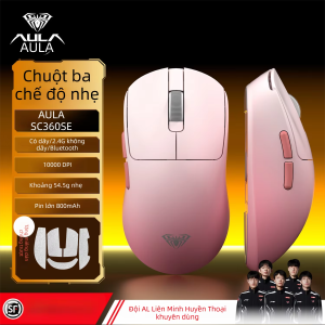AULA | Chuột Gaming Không Dây AULA SC360SE - Kết Nối 3 Chế Độ (Bluetooth/2.4G/Có Dây) Pin Sạc Dùng Cho Văn Phòng & Laptop