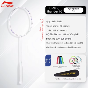 Bộ vợt cầu lông Li-Ning Thunder 10 làm từ sợi carbon bền chắc