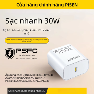 PISEN | Củ Sạc 120W GaN 4 Cổng Sạc Nhanh Drone DJI