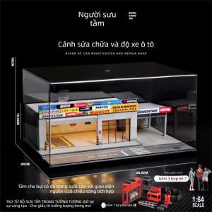 Mô Hình Hiển Thị Cửa Hàng Sửa Chữa Ô Tô 1:64