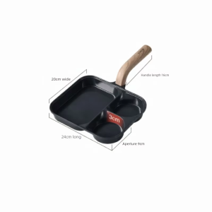 CAROTE | Titanium Ceramic Non-Stick 3 in 1 Breakfast Pan Hamburger Egg Fry Pan 24cm Large Cooking Area 2 1 Partition Design for Steak Burger Pancake Cooking