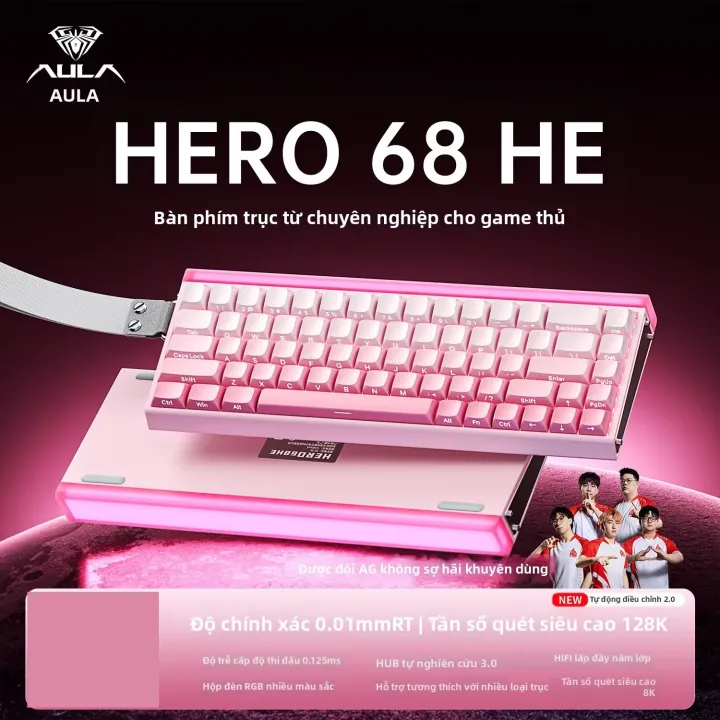 AULA | Bàn phím cơ Hero68he switch từ tính chuyên dụng cho Gaming FPS | BigBuy360 - bigbuy360.vn AULA | Bàn phím cơ Hero68he switch từ tính chuyên dụng cho Gaming FPS | BigBuy360 - bigbuy360.vn
