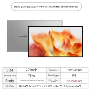 KUYCON | 27 Inch 5K 75Hz Retina Quality Ultra-thin Monitor