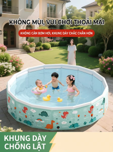 CHEORLIAN | Bể Bơi Cho Bé Gấp Đơn Không Cần Bơm Hơi Lớn