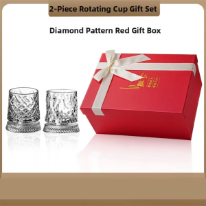 FLOWER MOO | Rotating Crystal Glass Whiskey Cup