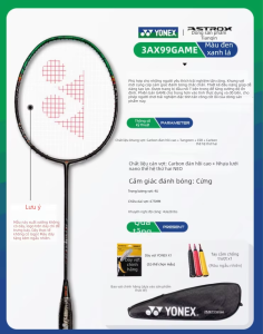 Yonex | Vợt Cầu Lông Đơn Graphite Độ Đàn Hồi Cao